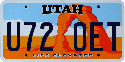 UT license plate U720ET