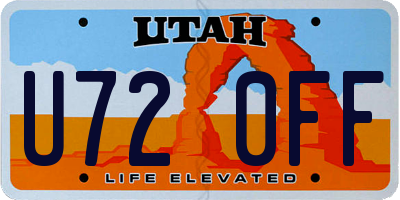 UT license plate U720FF