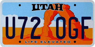 UT license plate U720GF