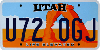 UT license plate U720GJ