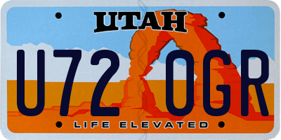 UT license plate U720GR