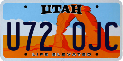 UT license plate U720JC