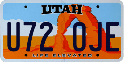 UT license plate U720JE