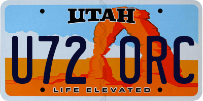 UT license plate U720RC