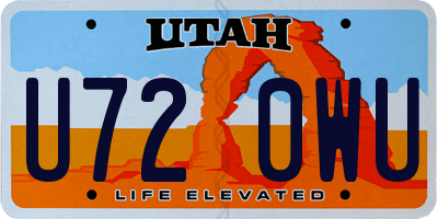 UT license plate U720WU