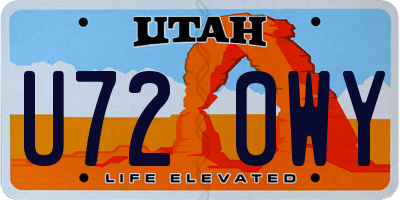 UT license plate U720WY