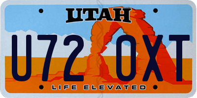 UT license plate U720XT
