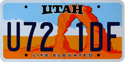 UT license plate U721DF