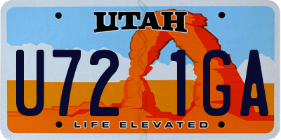 UT license plate U721GA