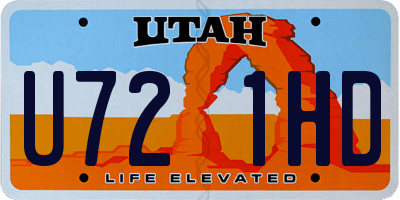 UT license plate U721HD