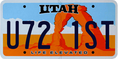 UT license plate U721ST