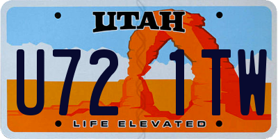 UT license plate U721TW