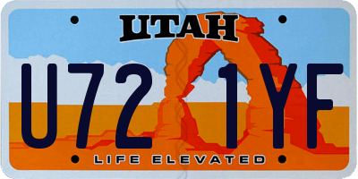 UT license plate U721YF