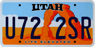 UT license plate U722SR