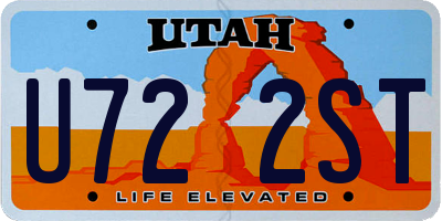 UT license plate U722ST