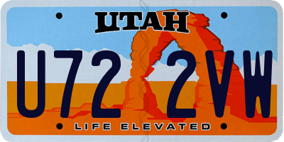 UT license plate U722VW