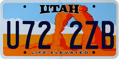 UT license plate U722ZB