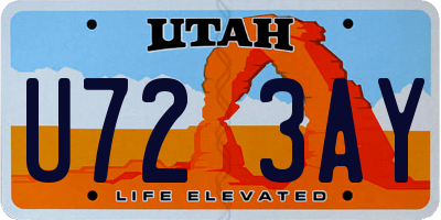 UT license plate U723AY