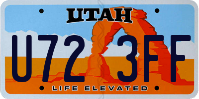 UT license plate U723FF