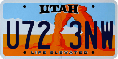 UT license plate U723NW