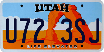 UT license plate U723SJ