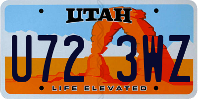 UT license plate U723WZ