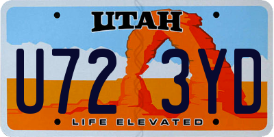 UT license plate U723YD