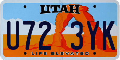 UT license plate U723YK