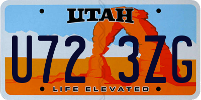 UT license plate U723ZG