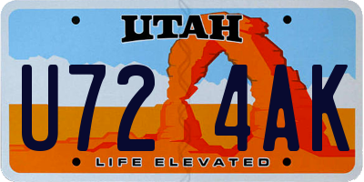 UT license plate U724AK
