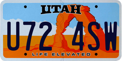UT license plate U724SW