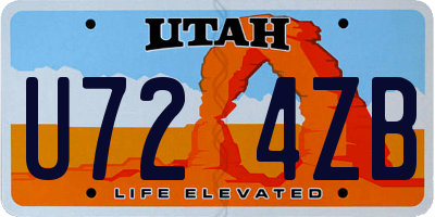 UT license plate U724ZB