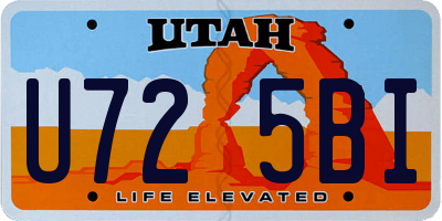 UT license plate U725BI
