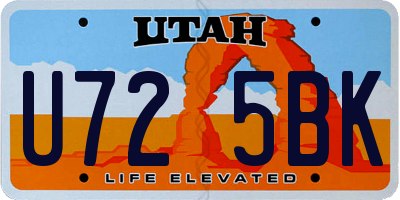 UT license plate U725BK