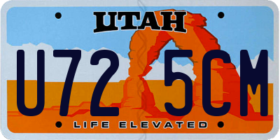 UT license plate U725CM