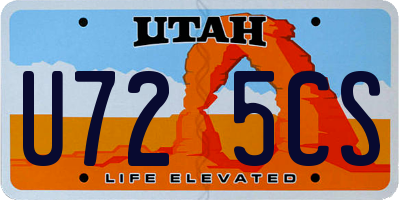 UT license plate U725CS