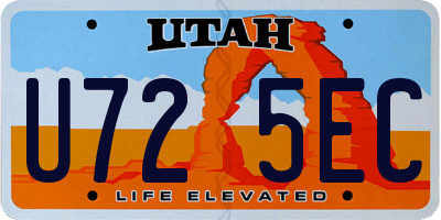 UT license plate U725EC