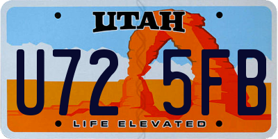 UT license plate U725FB