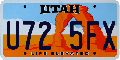 UT license plate U725FX