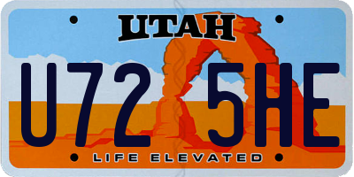 UT license plate U725HE