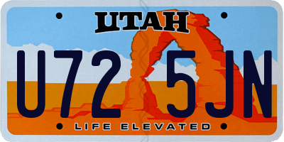 UT license plate U725JN
