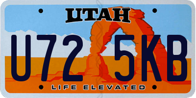 UT license plate U725KB