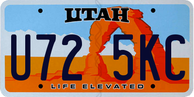 UT license plate U725KC