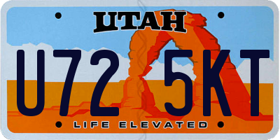 UT license plate U725KT