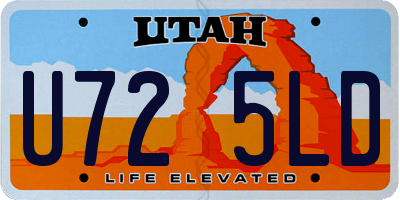 UT license plate U725LD