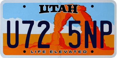 UT license plate U725NP