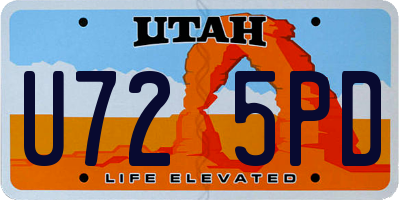 UT license plate U725PD