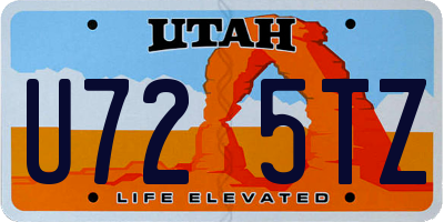 UT license plate U725TZ