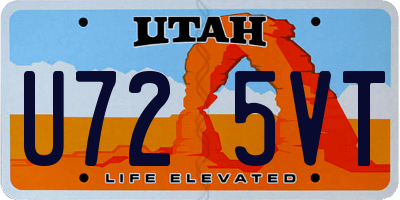 UT license plate U725VT