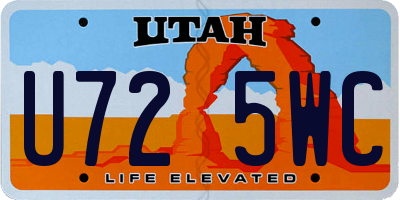 UT license plate U725WC